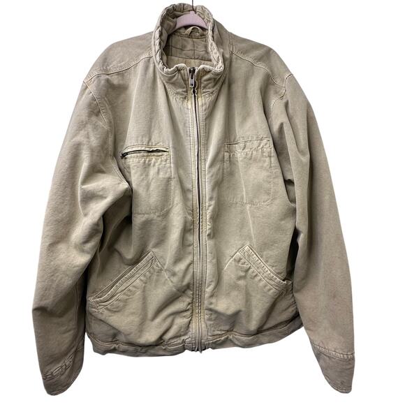 XXL Vtg The Territory Ahead Canvas Barn Jacket Tan Flannel Lined Hunt Chore Coat - Picture 1 of 10
